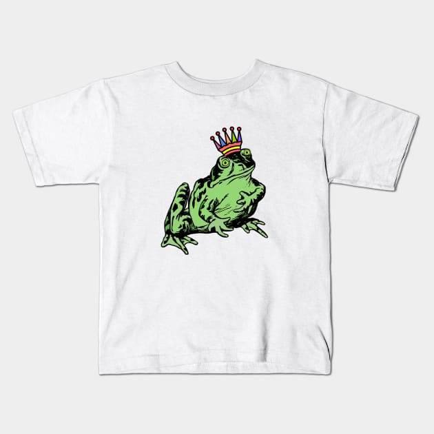 King Frog Kids T-Shirt by ggustavoo